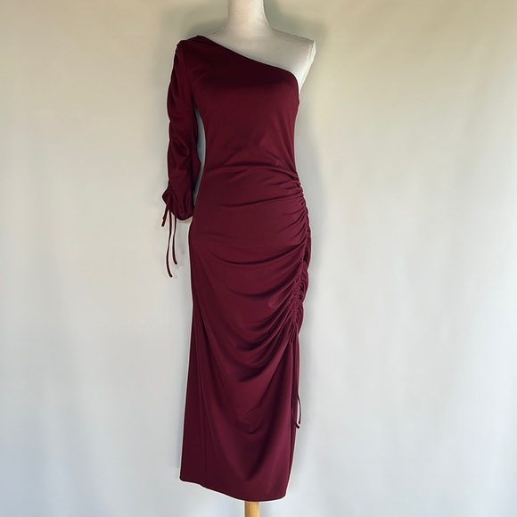 Nicholas One Shoulder Ruched Dress - NSF - Picture 1 of 7
